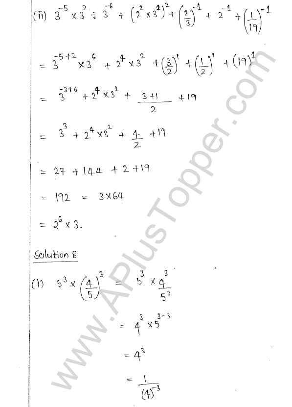 ML Aggarwal ICSE Solutions for Class 8 Maths Chapter 2 Exponents and Powers 8