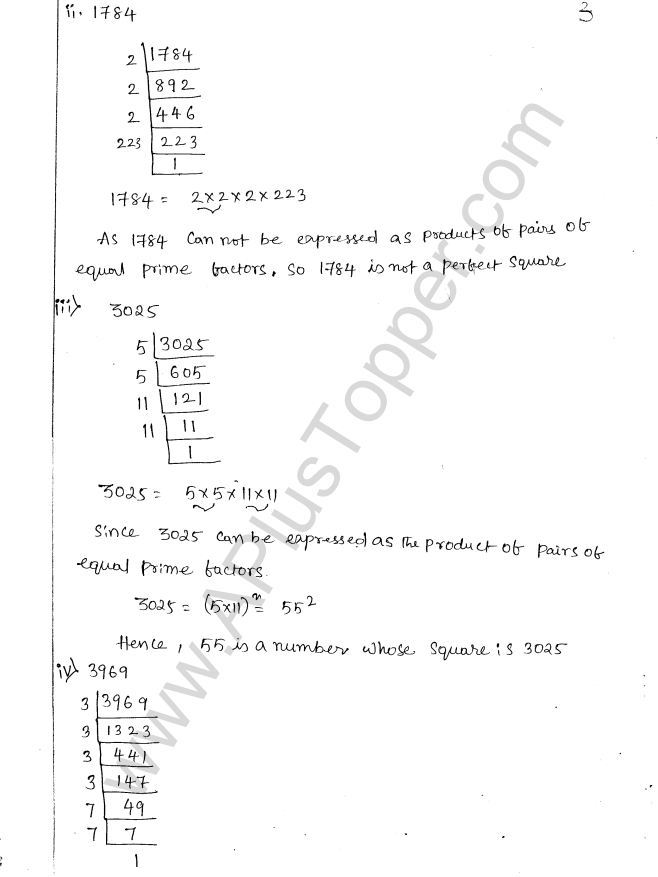 ML Aggarwal ICSE Solutions for Class 8 Maths Chapter 3 Squares and Square Roots 3