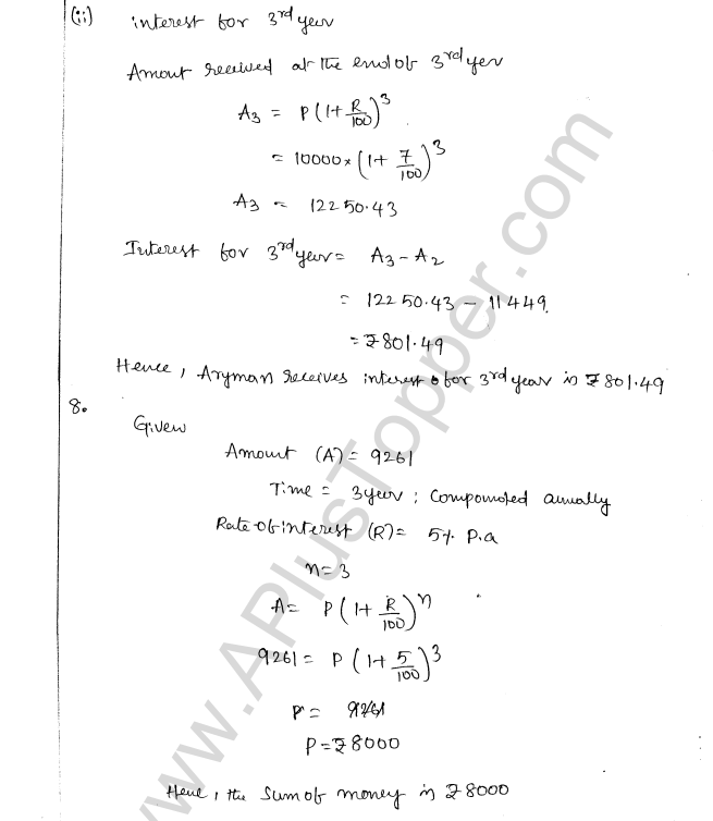 ML Aggarwal ICSE Solutions for Class 8 Maths Chapter 8 Simple and Compound Interest 18