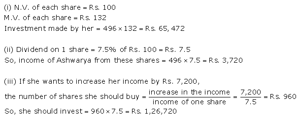 Selina Concise Mathematics Class 10 ICSE Solutions Shares and Dividends q5