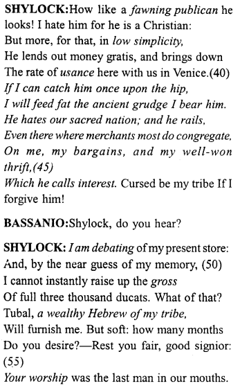 Merchant of Venice Act 1, Scene 3 Translation Meaning Annotations 4