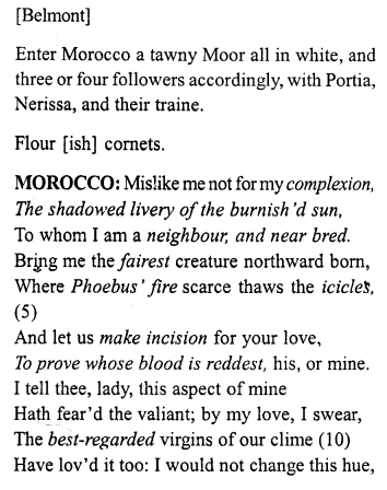 Merchant of Venice Act 2, Scene 1 Translation Meaning Annotations 1