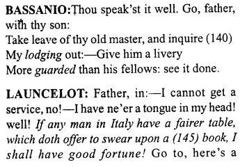 Merchant of Venice Act 2, Scene 2 Translation Meaning Annotations 12