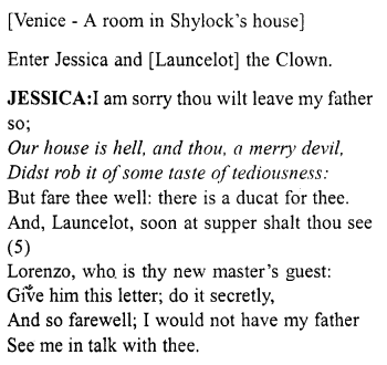 Merchant of Venice Act 2, Scene 3 Translation Meaning Annotations 1