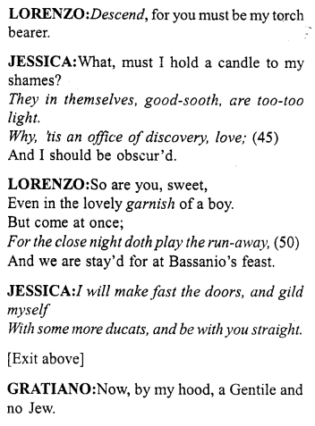 Merchant of Venice Act 2, Scene 6 Translation Meaning Annotations 5