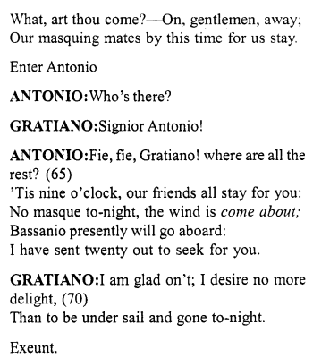 Merchant of Venice Act 2, Scene 6 Translation Meaning Annotations 7