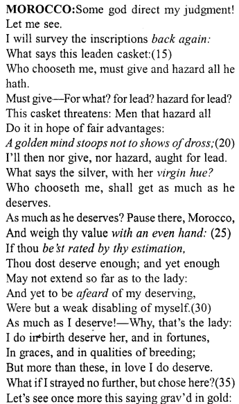 Merchant of Venice Act 2, Scene 7 Translation Meaning Annotations 3
