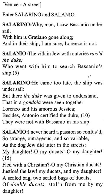 Merchant of Venice Act 2, Scene 8 Translation Meaning Annotations 1