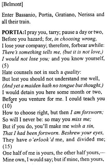Merchant of Venice Act 3, Scene 2 Translation Meaning Annotations 1