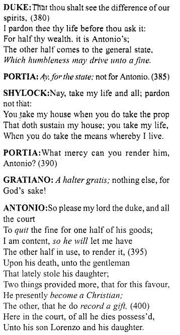 Merchant of Venice Act 4, Scene 1 Translation Meaning Annotations 35
