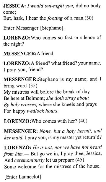 Merchant of Venice Act 5, Scene 1 Translation Meaning Annotations 3