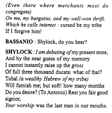 Merchant of Venice Workbook Answers Act I, Scene III 3