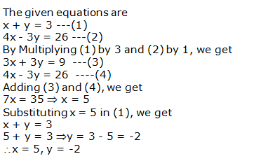 RS Aggarwal Solutions Class 10 Chapter 3 Linear equations in two variables 3b 3.1