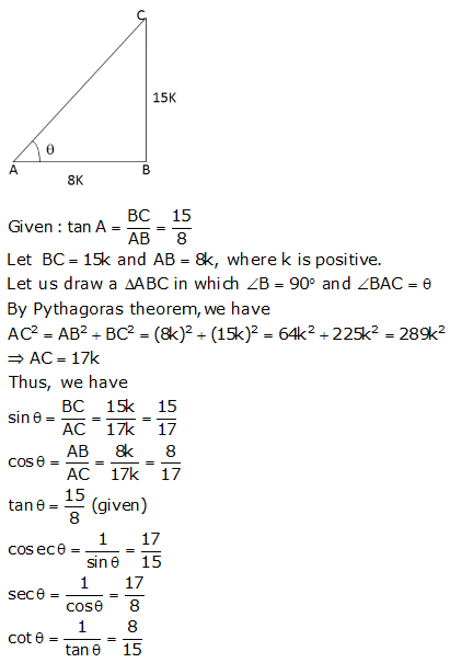 RS Aggarwal Solutions Class 10 Chapter 5 Trigonometric Ratios 3.1