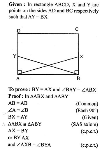 ML Aggarwal Class 9 Solutions for ICSE Maths Chapter 10 Triangles 10.2 Q12.1