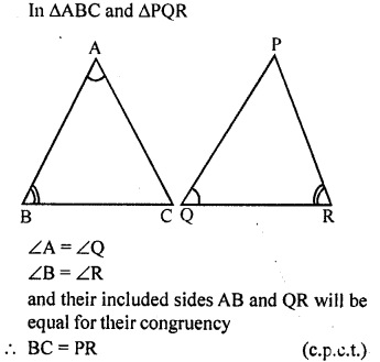 ML Aggarwal Class 9 Solutions for ICSE Maths Chapter 10 Triangles 10.2 Q2.1