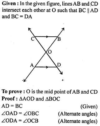 ML Aggarwal Class 9 Solutions for ICSE Maths Chapter 10 Triangles 10.2 Q7.1