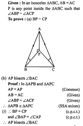 ML Aggarwal Class 9 Solutions for ICSE Maths Chapter 10 Triangles 10.3 Q12.1