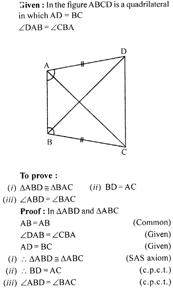 ML Aggarwal Class 9 Solutions for ICSE Maths Chapter 10 Triangles Q6.1