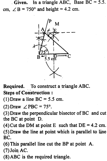 ML Aggarwal Class 9 Solutions for ICSE Maths Chapter 10 Triangles Qp1.1