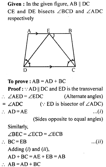 ML Aggarwal Class 9 Solutions for ICSE Maths Chapter 10 Triangles ch Q7.1
