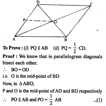 ML Aggarwal Class 9 Solutions for ICSE Maths Chapter 11 Mid Point Theorem Q4.1