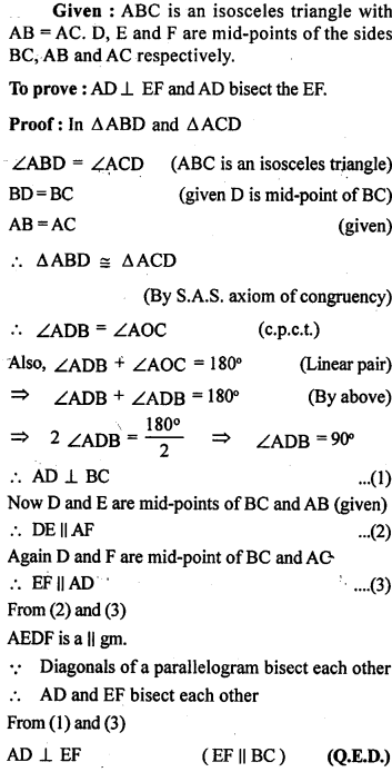 ML Aggarwal Class 9 Solutions for ICSE Maths Chapter 11 Mid Point Theorem Q9.1