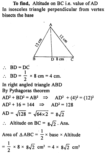 ML Aggarwal Class 9 Solutions for ICSE Maths Chapter 12 Pythagoras Theorem Q12.1
