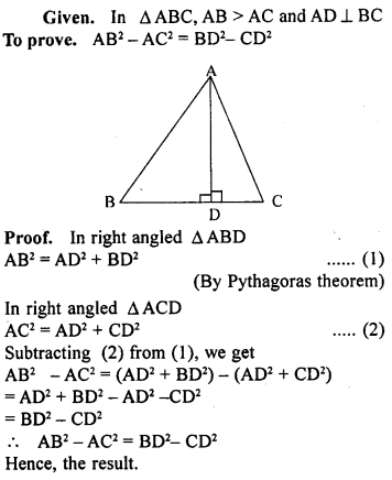 ML Aggarwal Class 9 Solutions for ICSE Maths Chapter 12 Pythagoras Theorem ch Q2.1