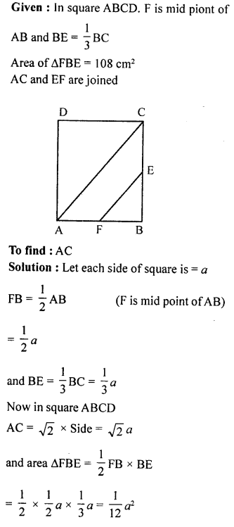 ML Aggarwal Class 9 Solutions for ICSE Maths Chapter 12 Pythagoras Theorem ch Q7.1