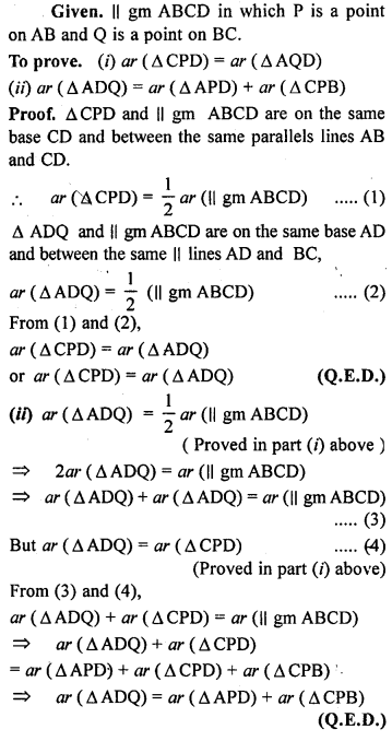 ML Aggarwal Class 9 Solutions for ICSE Maths Chapter 14 Theorems on Area 2.2