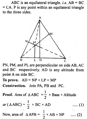 ML Aggarwal Class 9 Solutions for ICSE Maths Chapter 14 Theorems on Area 4.1