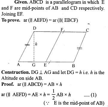 ML Aggarwal Class 9 Solutions for ICSE Maths Chapter 14 Theorems on Area Q1.1