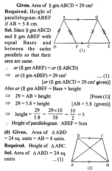 ML Aggarwal Class 9 Solutions for ICSE Maths Chapter 14 Theorems on Area Q10.2