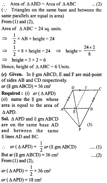 ML Aggarwal Class 9 Solutions for ICSE Maths Chapter 14 Theorems on Area Q10.3