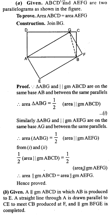 ML Aggarwal Class 9 Solutions for ICSE Maths Chapter 14 Theorems on Area Q12.3