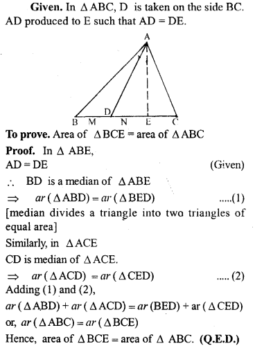 ML Aggarwal Class 9 Solutions for ICSE Maths Chapter 14 Theorems on Area Q13.1