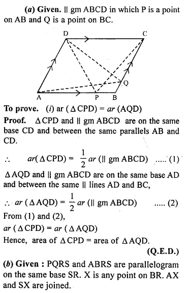 ML Aggarwal Class 9 Solutions for ICSE Maths Chapter 14 Theorems on Area Q6.2