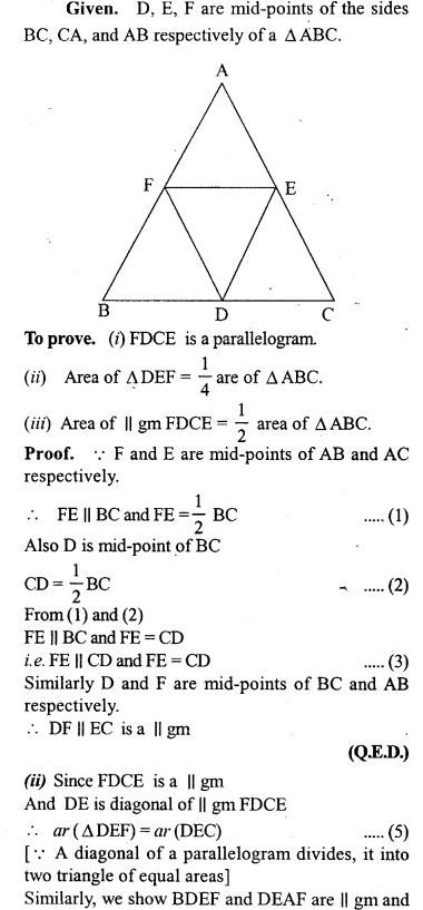 ML Aggarwal Class 9 Solutions for ICSE Maths Chapter 14 Theorems on Area Q7.1