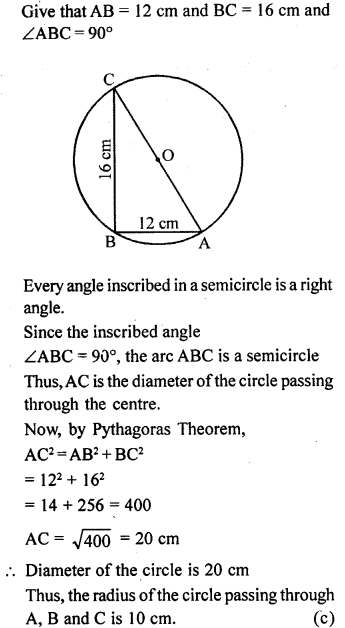 ML Aggarwal Class 9 Solutions for ICSE Maths Chapter 15 Circle mul Q5.1