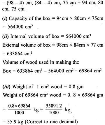 ML Aggarwal Class 9 Solutions for ICSE Maths Chapter 16 Mensuration 22.2