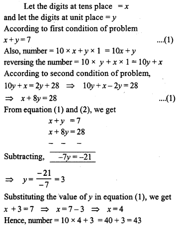 ML Aggarwal Class 9 Solutions for ICSE Maths Chapter 6 Problems on Simultaneous Linear Equations Q13.1