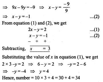 ML Aggarwal Class 9 Solutions for ICSE Maths Chapter 6 Problems on Simultaneous Linear Equations Q14.2