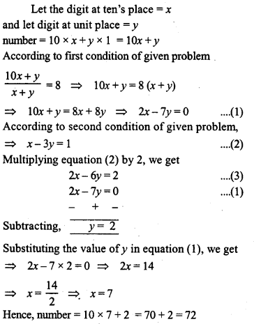 ML Aggarwal Class 9 Solutions for ICSE Maths Chapter 6 Problems on Simultaneous Linear Equations Q15.1
