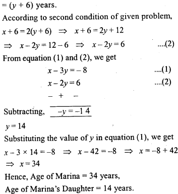 ML Aggarwal Class 9 Solutions for ICSE Maths Chapter 6 Problems on Simultaneous Linear Equations Q19.2