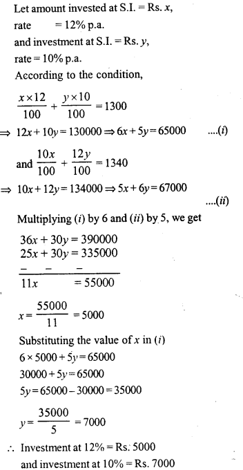 ML Aggarwal Class 9 Solutions for ICSE Maths Chapter 6 Problems on Simultaneous Linear Equations Q21.1