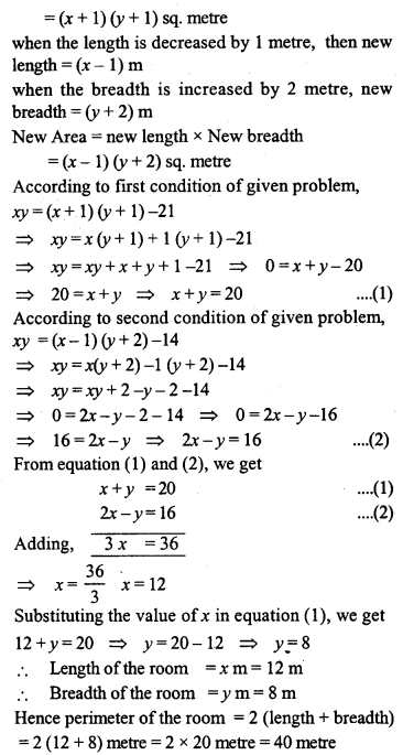 ML Aggarwal Class 9 Solutions for ICSE Maths Chapter 6 Problems on Simultaneous Linear Equations ch Q7.2
