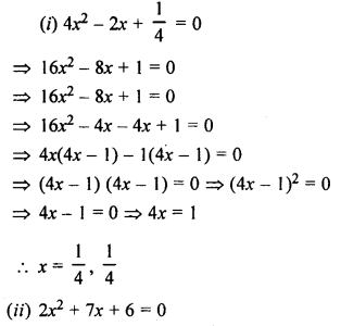 ML Aggarwal Class 9 Solutions for ICSE Maths Chapter 7 Quadratic Equations ch Q2.1