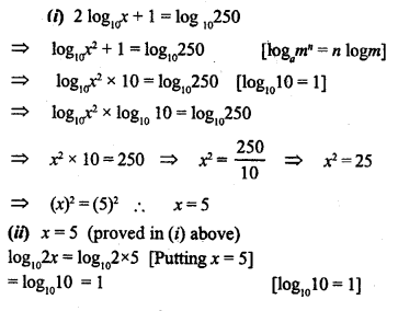 ML Aggarwal Class 9 Solutions for ICSE Maths Chapter 9 Logarithms 9.2 Q19.1