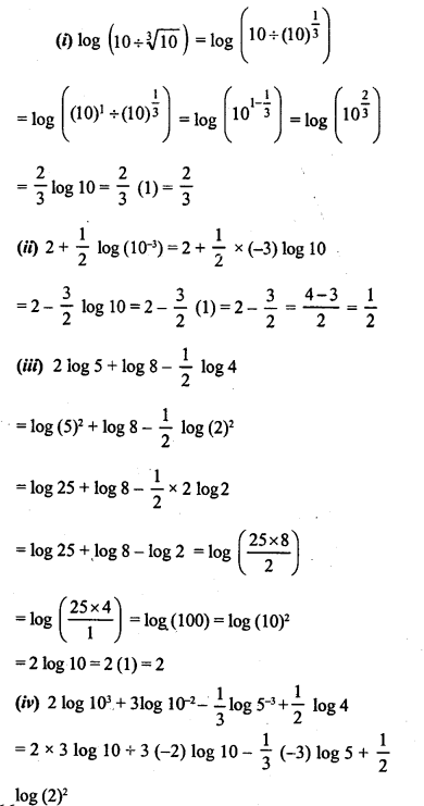 ML Aggarwal Class 9 Solutions for ICSE Maths Chapter 9 Logarithms 9.2 Q2.3